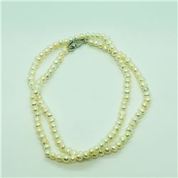 109) STERLING SILVER FRESHWATER PEARL NECKLACE