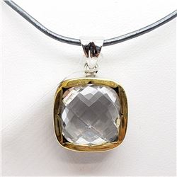117) RHODIUM PLATED CRYSTAL NECKLACE