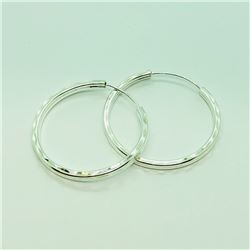 119) STERLING SILVER HOOP EARRINGS