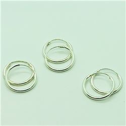126) THREE PAIRS OF STERLING SILVER HOOP EARRINGS