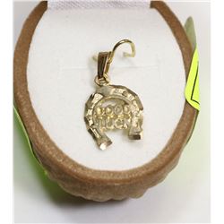 127) 10K YELLOW GOLD HORSE SHOE SHAPED PENDANT
