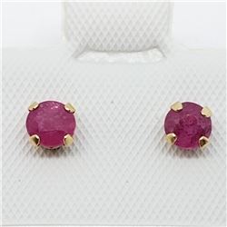 161) 10K YELLOW GOLD RUBY EARRINGS