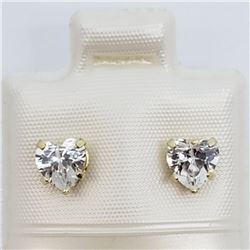 174) 9K YELLOW GOLD CUBIC ZIRCONIA EARRINGS