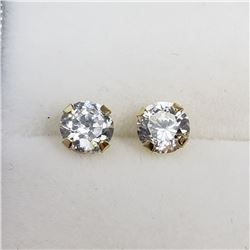 185) 14K YELLOW GOLD CUBIC ZIRCONIA EARRINGS