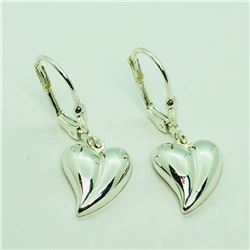 187) STERLING SILVER HEART SHAPED EARRINGS