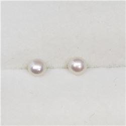 196) 14K YELLOW GOLD PEARL SCREWBACK EARRINGS