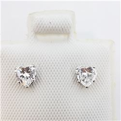 198) 14K WHITE GOLD CZ WITH 10K BACKINGS EARRINGS