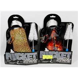 LOT OF 2 NEW POCKET BOTTLES, REUSABLE 1/2L