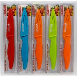 LOT OF 5 NEW STAINLESS STEEL PARING KNIVES