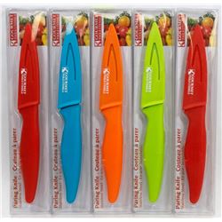LOT OF 5 NEW STAINLESS STEEL PARING KNIVES
