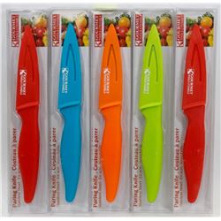 LOT OF 5 NEW STAINLESS STEEL PARING KNIVES