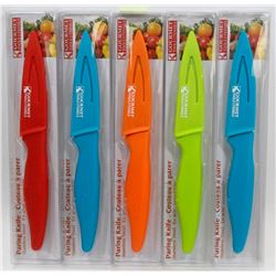 LOT OF 5 NEW STAINLESS STEEL PARING KNIVES