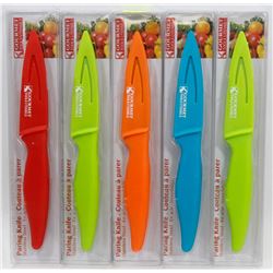 LOT OF 5 NEW STAINLESS STEEL PARING KNIVES