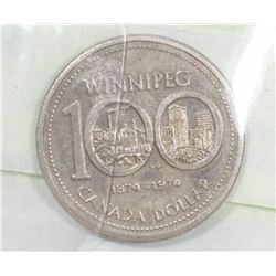 1974 WINNIPEG CENTENNIAL DOLLAR COIN