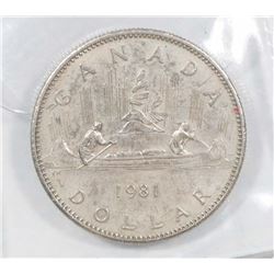 1981 CANADA CANOE DOLLAR COIN