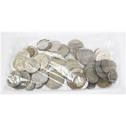 BAG OF 65 VINTAGE COINS.