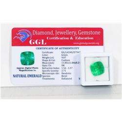 #2-NATURAL GREEN EMERALD GEMSTONE 9.07CT