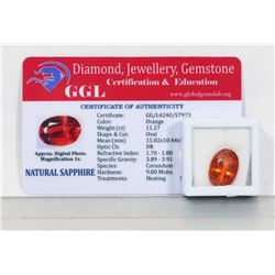 #5- NATURAL ORANGE SAPPHIRE GEMSTONE 11.27CT