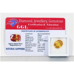 #35-NATURAL YELLOW SAPPHIRE GEMSTONE 13.87CT