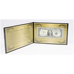 US $1 SILVER CERTIFICATE IN CASE AND COA.