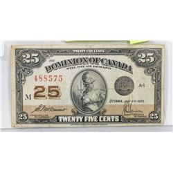 1923 DOMINION OF CANADA SHINPLASTER