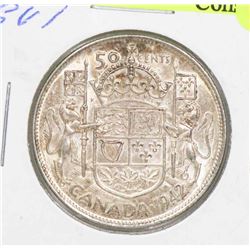 1942 CANADA GVI 50 CENT COIN