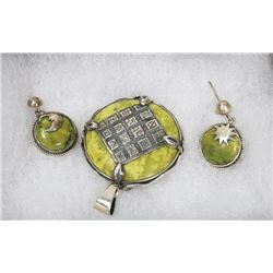 ESTATE .950 STAMPED SILVER & AMAZONITE