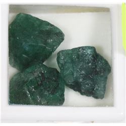 NATURAL ROUGH CRYSTAL EMERALD 3PCS 45CT