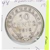 Image 1 : 1918 NEWFOUNDLAND GEORGE V SILVER 50 CENT COIN.