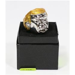NEW DONALD TRUMP HEAVY RING WITH GOLD TONE