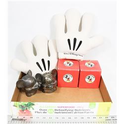 LOT OF 2 MICKEY MOUSE SILVER PLATED COIN BANKS