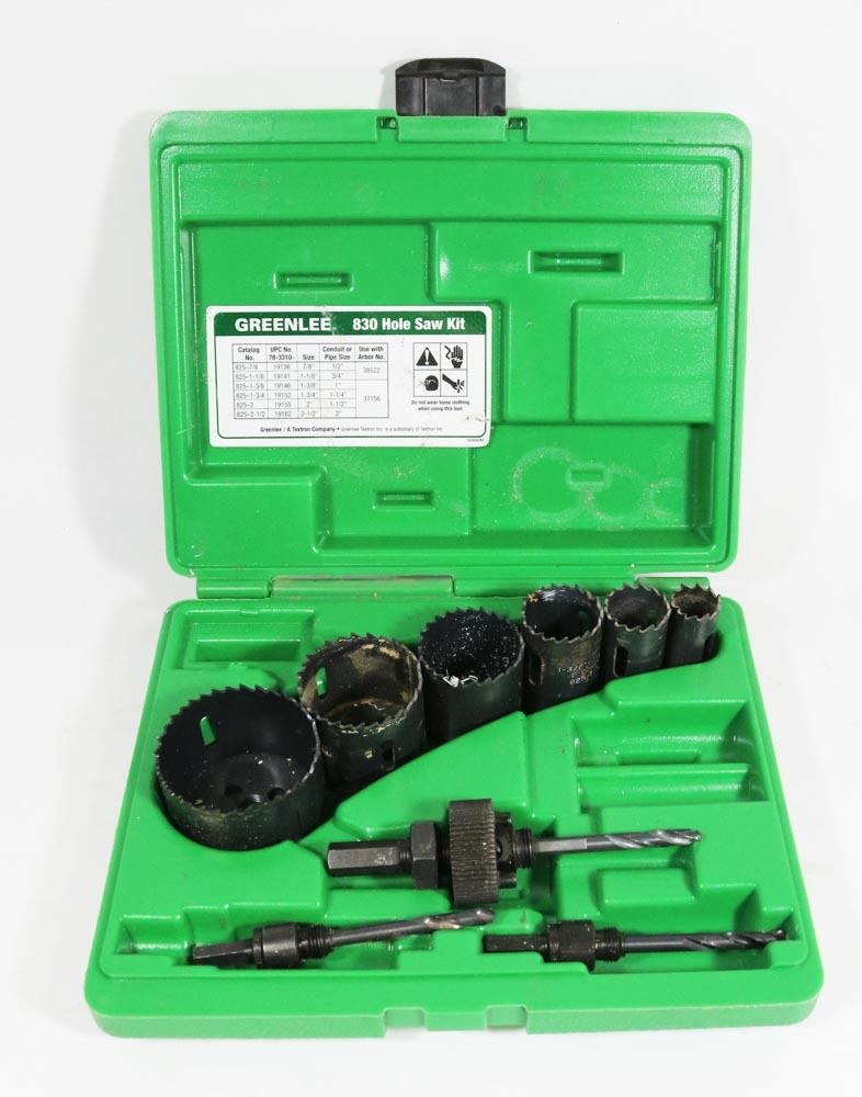GREENLEE HOLE SAW BIT SET. ON CHOICE Kastner Auctions