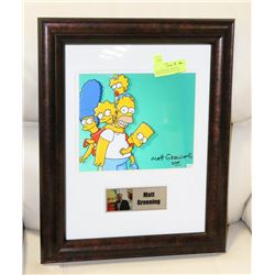 SIGNED MATT GROENING FRAMED PICTURE WITH COA