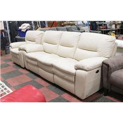 NEW BEIGE GENUINE LEATHER ELECTRIC RECLINING
