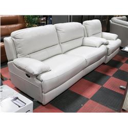 NEW OFF WHITE GENUINE LEATHER 80" SOFA  AND