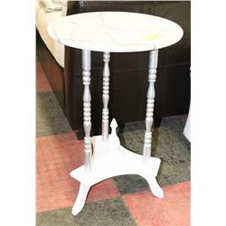 MARBLE TOP SIDE TABLE (16 INCH DIAMETER &
