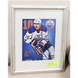 WOOD FRAMED OILER'S NHL PRINT - SHAWN