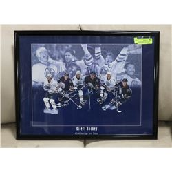 FRAMED EDMONTON OILERS 20 YEAR ANNIVERSARY WITH