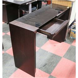 SHOWHOME WOOD AND TINTED GLASS SOFA TABLE