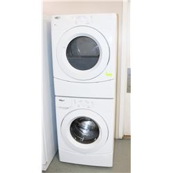 WHIRLPOOL WASHER DRYER STACK SET 27"X26"X35.5".