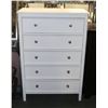 Image 1 : SHOWHOME WHITE 5 DRAWER CHEST OF DRAWERS