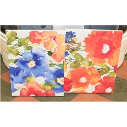 PAIR OF FLORAL SHOWHOME CANVAS PICTURES