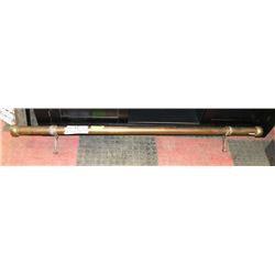 ANTIQUE 5' SOLID BRASS SHIPS BAR FOOTREST.