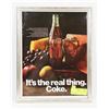 Image 1 : ORIGINAL 10"X 13" 1970 COCA COLA AD IN FRAME.