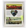 Image 1 : ORIGINAL 10"X 13" 1967 MUSTANG AD IN FRAME.
