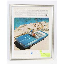 ORIGINAL 10"X 13" 1969 GTO AD IN FRAME.