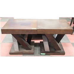 PAIR OF SHOWHOME WOOD TONE END TABLES