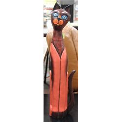 24 INCH TALL WOOD CAT
