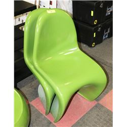 PAIR OF GREEN SHOWHOME SIDECHAIRS
