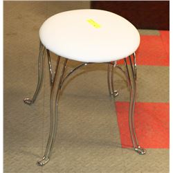 WHITE AND CHROME SHOWHOME STOOL